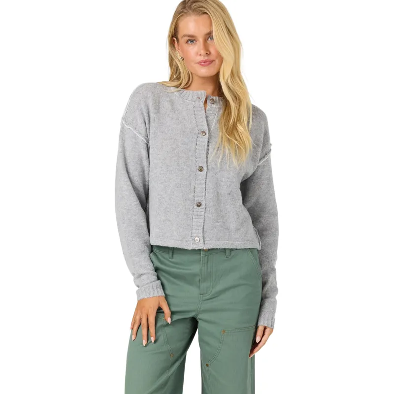 O'Neill Women's O'Riginals Calder Long Sleeve Cardigan in Heather Ash-2