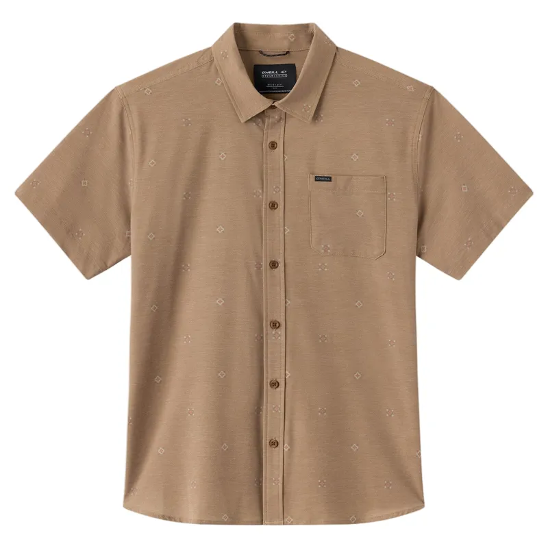 O'Neill TRVLR UPF Traverse Short Sleeve Standard Fit Shirt Dark Khaki