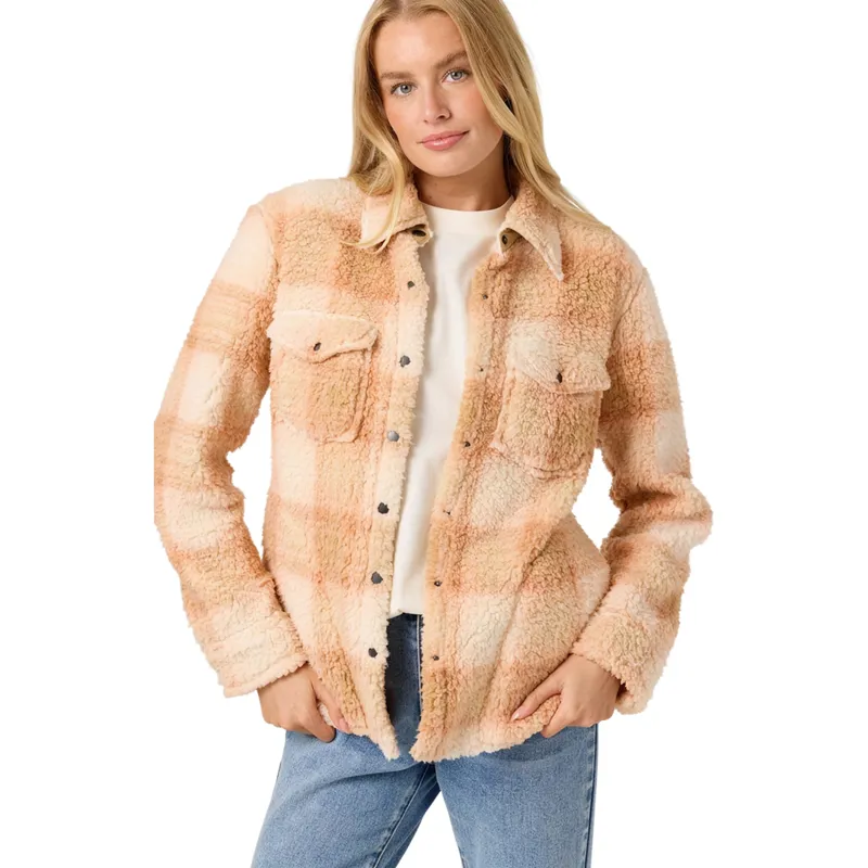O'Neill Women's Zuma High Pile Jacket in Peach Light-3