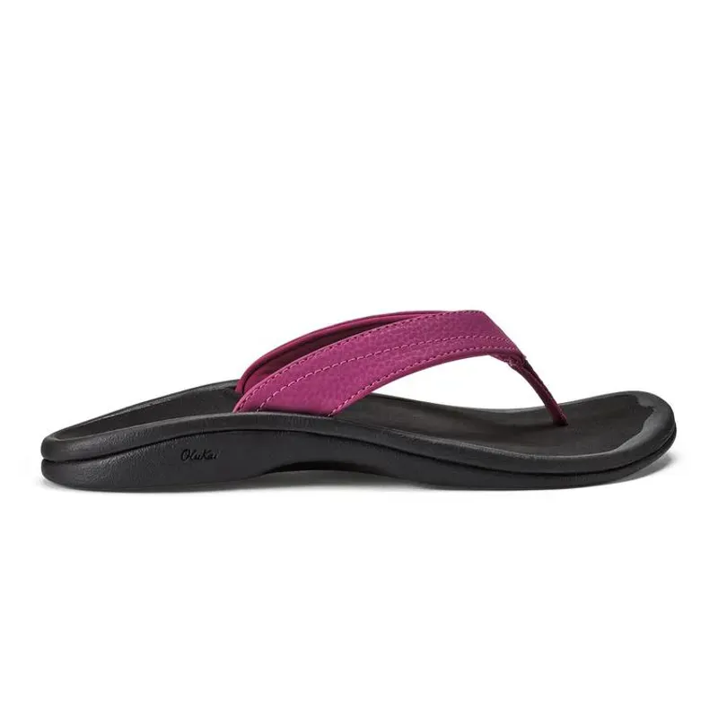 Olukai 'Ohana Women's Sandals in Orchid Flower and Black
