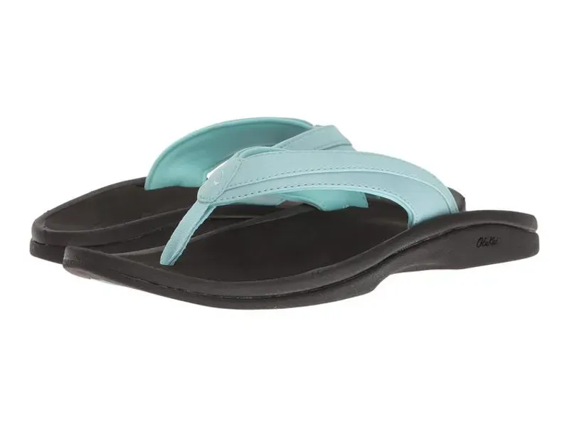Olukai 'Ohana Women's Sandals in Sea Glass and Black