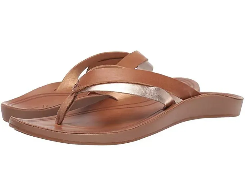 Olukai Women's Kaekae Sandal in Sahara/Bubbly-1