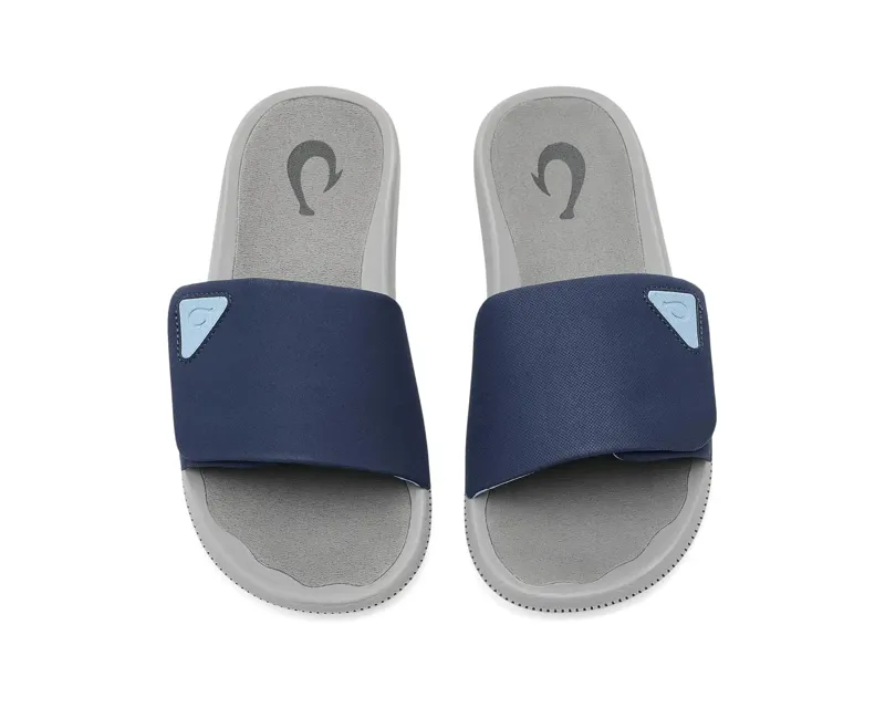 OluKai Ulele Slide in Blue Depth/Charcoal-1