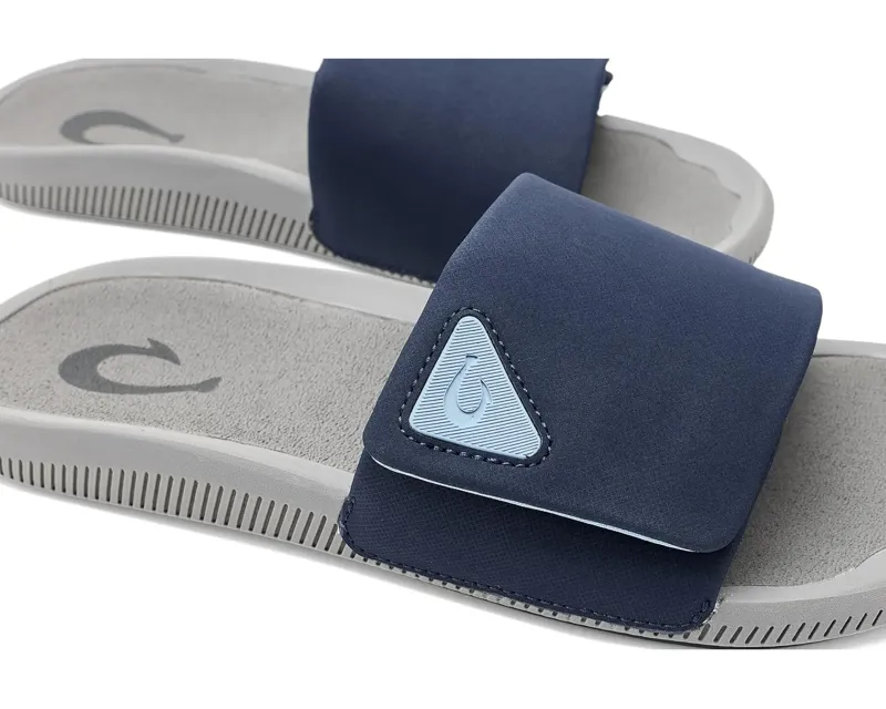 OluKai Ulele Slide in Blue Depth/Charcoal-5