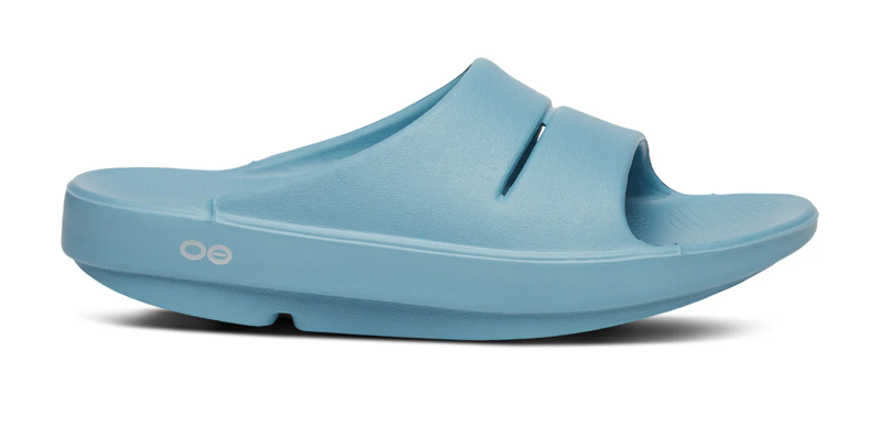 Oofos OOahh Slide in Ocean Blue-1