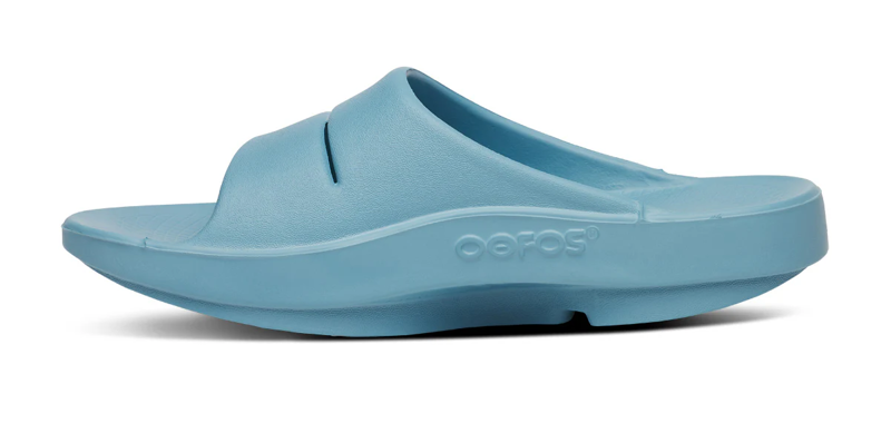 Oofos OOahh Slide in Ocean Blue-3