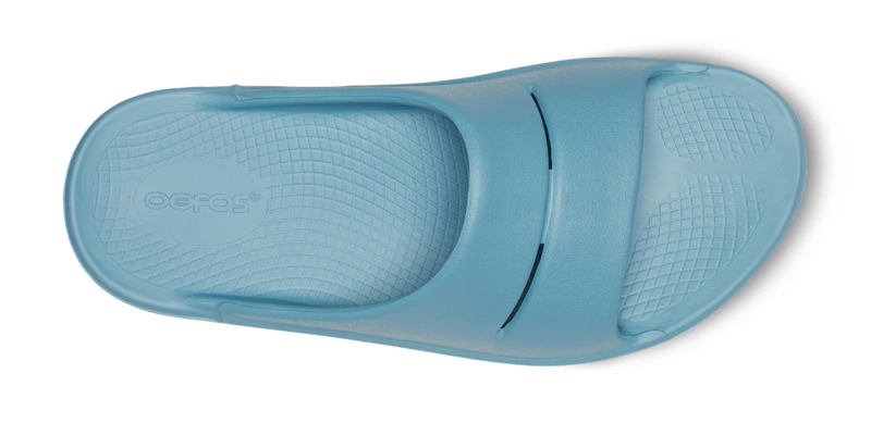Oofos OOahh Slide in Ocean Blue-4