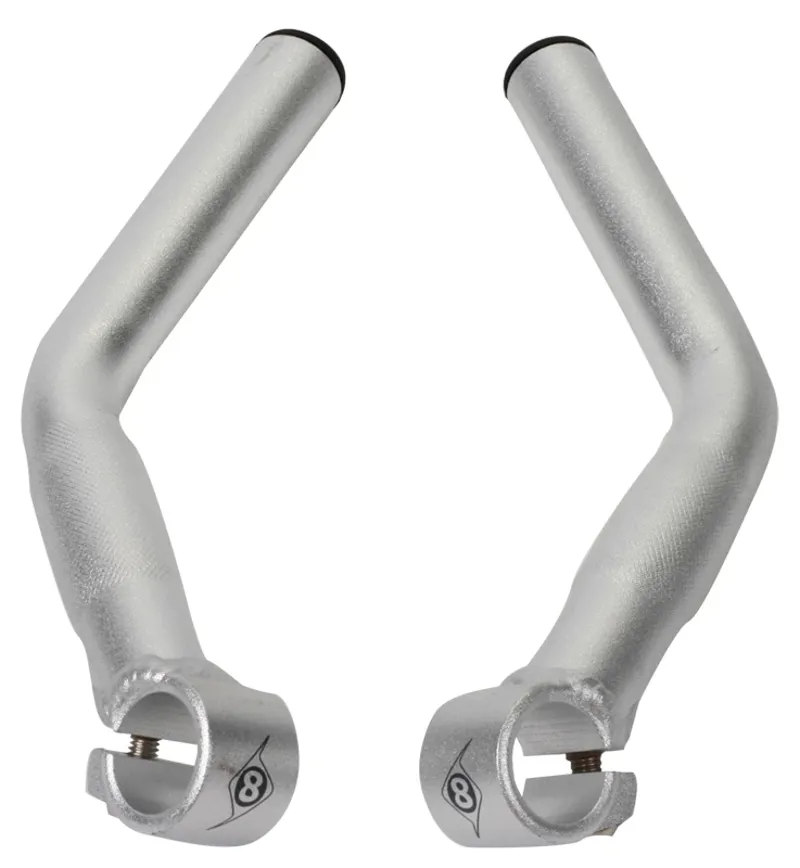 Origin8 Pro Pulsion Compe-Lite Bar Ends Long Alloy in Silver-1