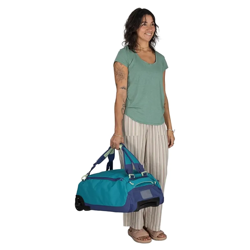 Osprey Daylite Carry On Wheeled Duffel 40 in Blue Spikemoss/Alkaline-8
