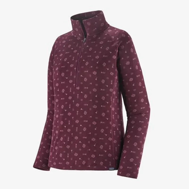 Patagonia Women's Capilene Midweight Zip Neck Fire Floral: Night Plum