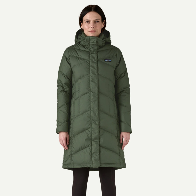 Patagonia Women's Down With It Parka in Old Growth Green-1