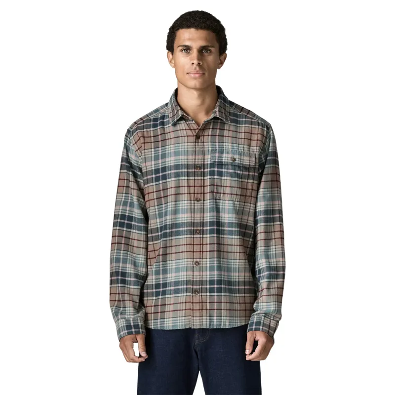 Patagonia Long-Sleeved LW Fjord Flannel Shirt in Depth Blue Sage-1