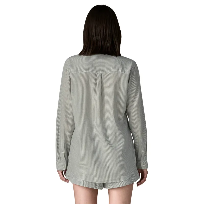 Patagonia Women's Lightweight AC Shirt in Solstice Stripe/Smolder Blue-2