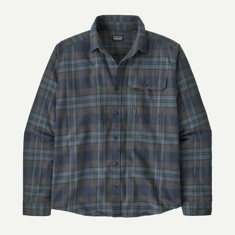 Patagonia Lightweight Fjord Flannel Shirt in Paw/Smolder Blue