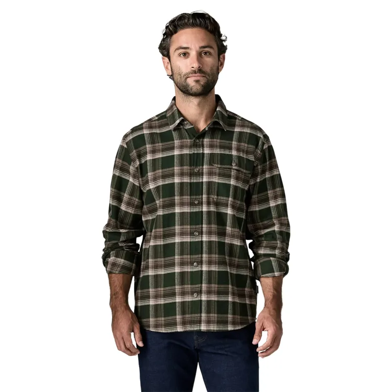 Patagonia Long-Sleeved LW Fjord Flannel Shirt Cozy Cabin/Treeline Green-1