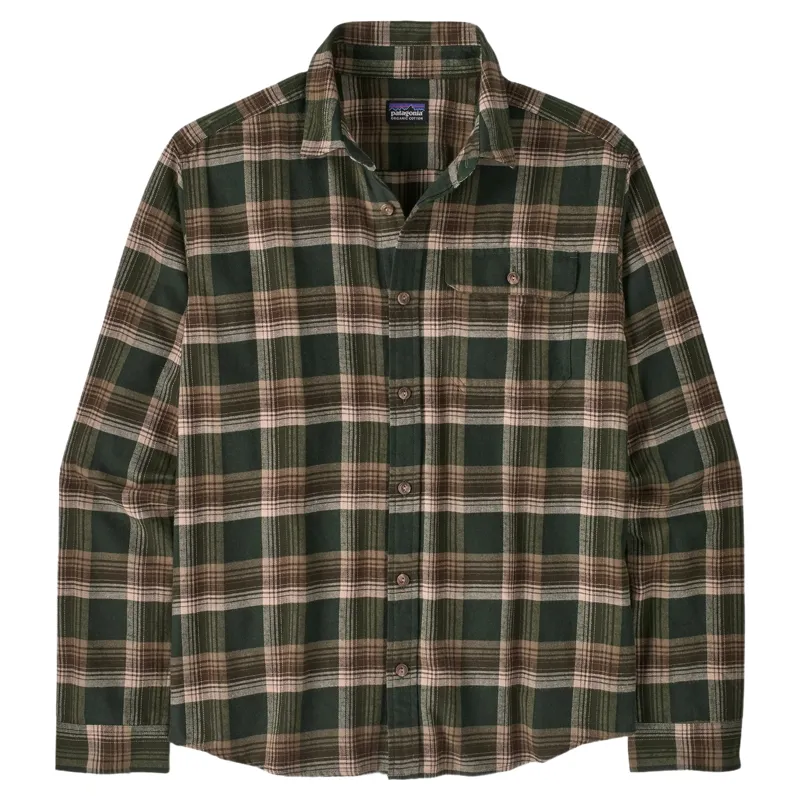 Patagonia Long-Sleeved LW Fjord Flannel Shirt Cozy Cabin/Treeline Green