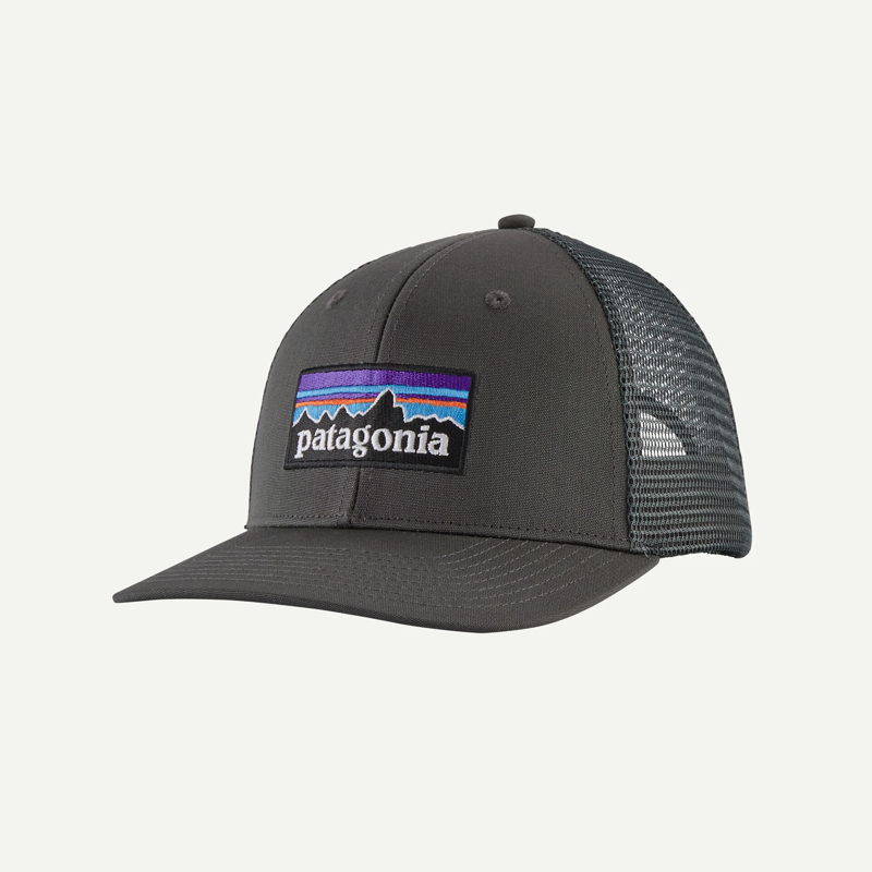 Patagonia P-6 Logo Trucker Hat in Forge Grey