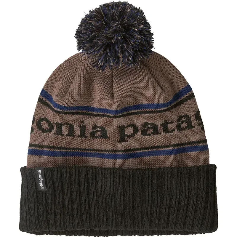 Patagonia Powder Town Beanie in Park Stripe/Marlow Brown
