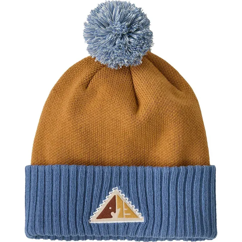 Patagonia Powder Town Beanie in Snowsteps Patch/Talon Gold