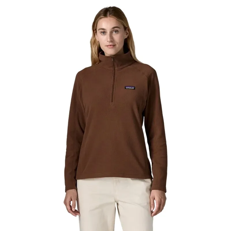 Patagonia Women's Micro D 1/4-Zip Fleece Top in Berm Brown-1