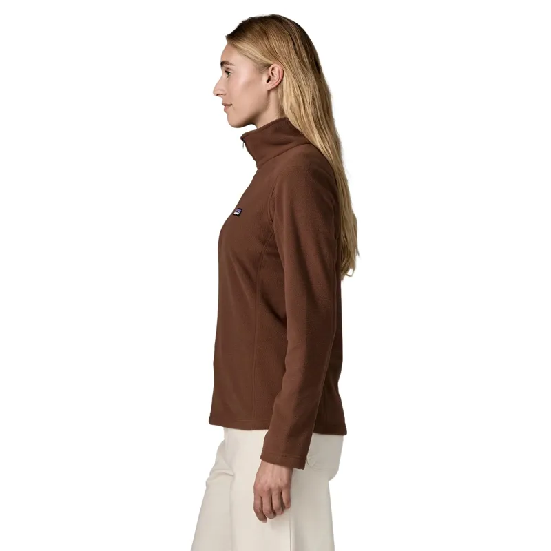 Patagonia Women's Micro D 1/4-Zip Fleece Top in Berm Brown-3