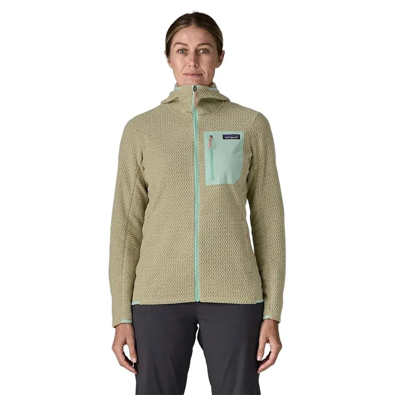Patagonia Women's R1 Air Fleece Full-Zip Hoody in Weathered Stone-1