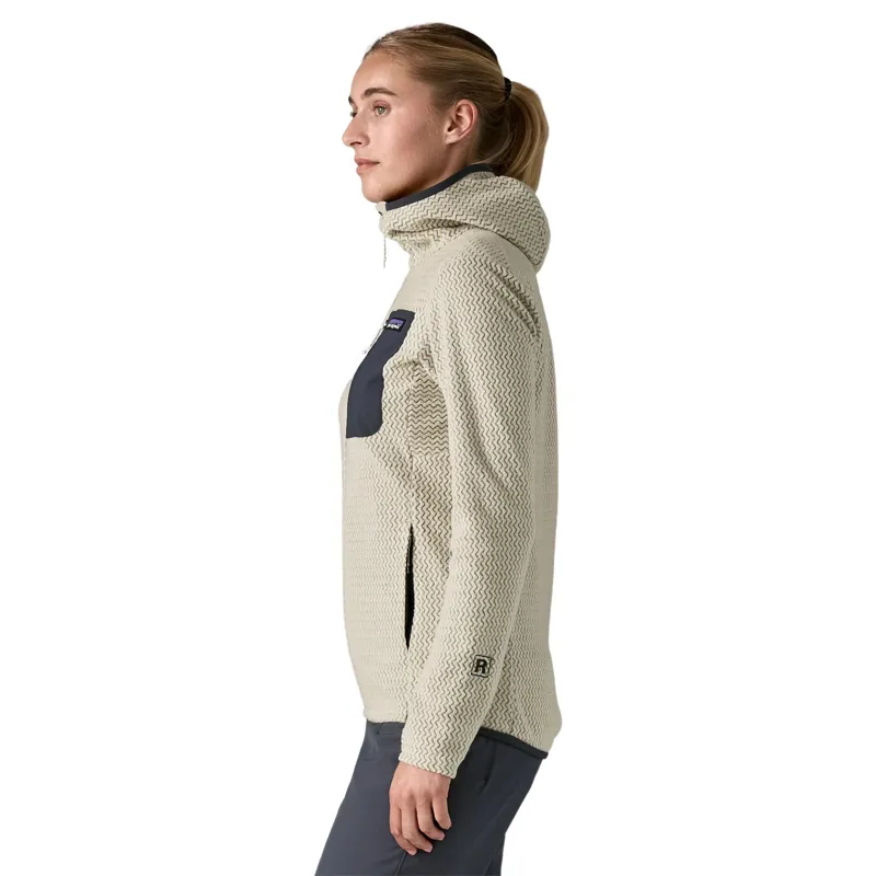 Patagonia Women's R1 Air Fleece Full-Zip Hoody in Wool White-3