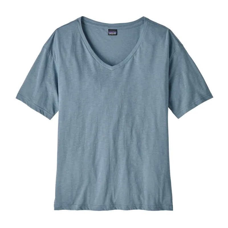 Patagonia Women's Short Sleeve Mainstay Top in Light Plume Grey