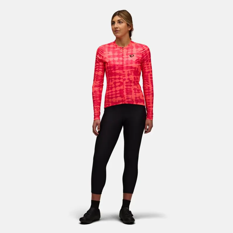 Pearl Izumi Women's Attack Long Sleeve Jersey in Fiery Coral Immerse-2