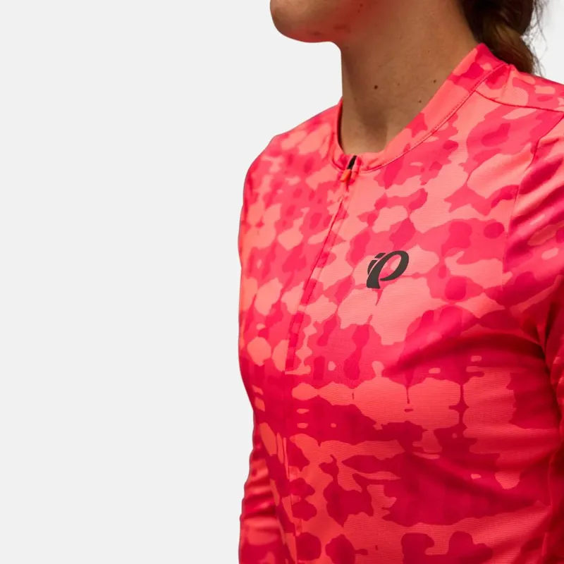 Pearl Izumi Women's Attack Long Sleeve Jersey in Fiery Coral Immerse-3