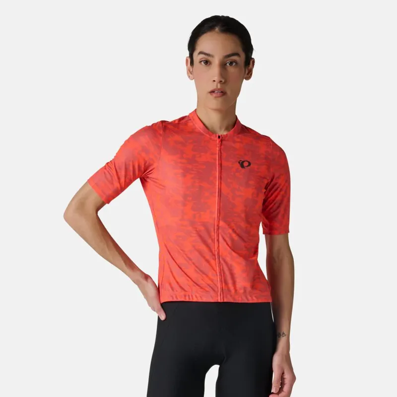 Pearl Izumi Women's Attack Short Sleeve Jersey in Fiery Coral Waverock-2