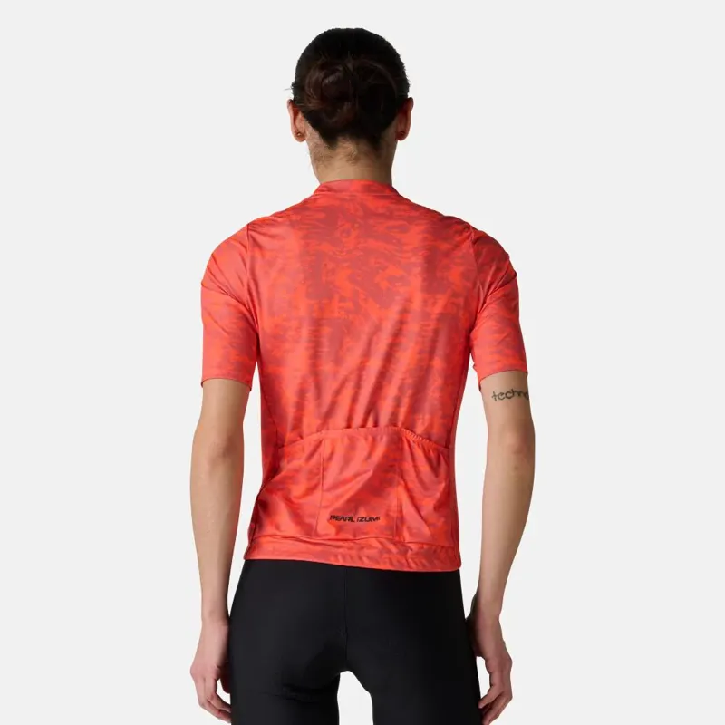 Pearl Izumi Women's Attack Short Sleeve Jersey in Fiery Coral Waverock-3