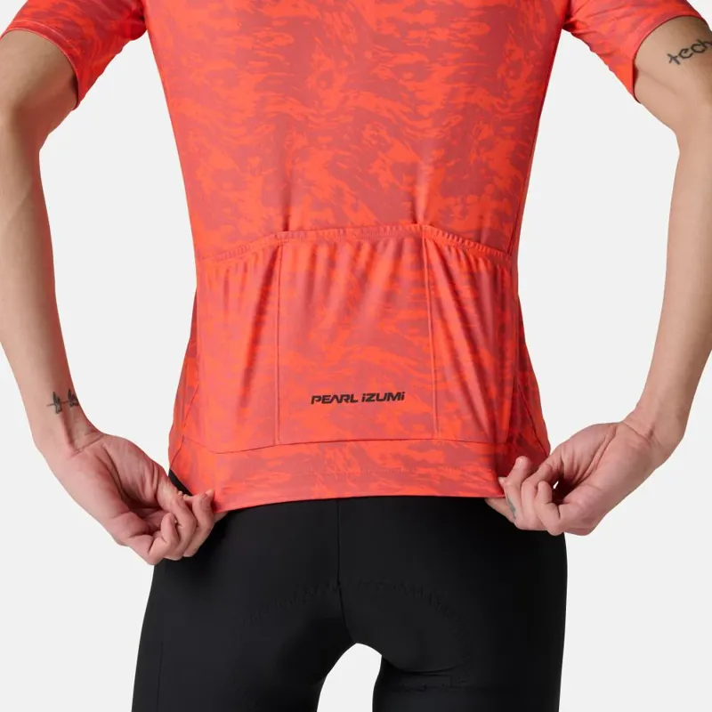 Pearl Izumi Women's Attack Short Sleeve Jersey in Fiery Coral Waverock-7