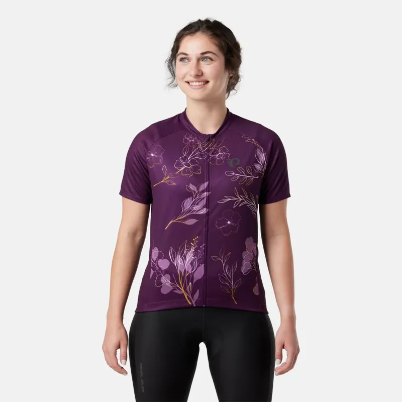 Pearl Izumi Women's Classic Jersey in Dark Violet/Gold Wildflower-2