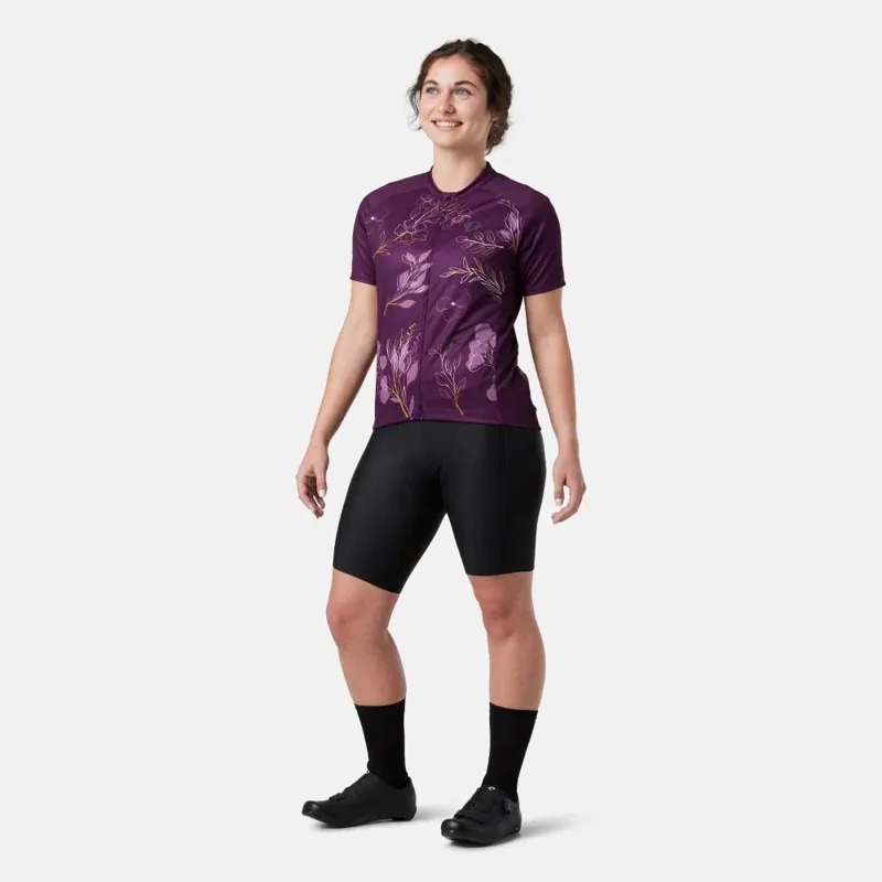 Pearl Izumi Women's Classic Jersey in Dark Violet/Gold Wildflower-3