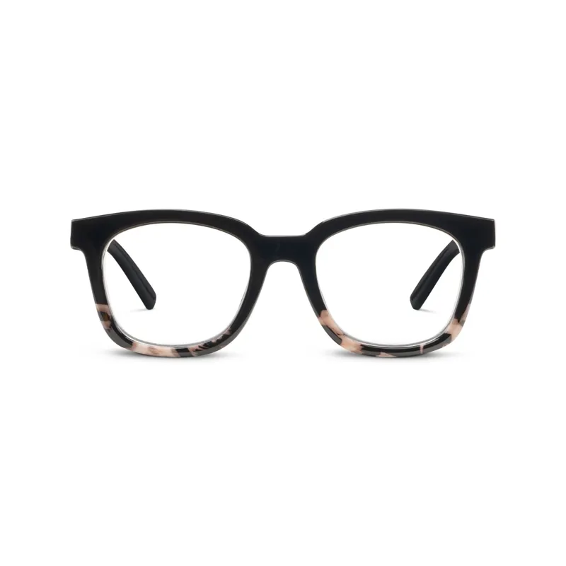 Peepers To The Max Blue Light Glasses in Black/Black Marble-1