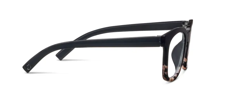 Peepers To The Max Blue Light Glasses in Black/Black Marble-2