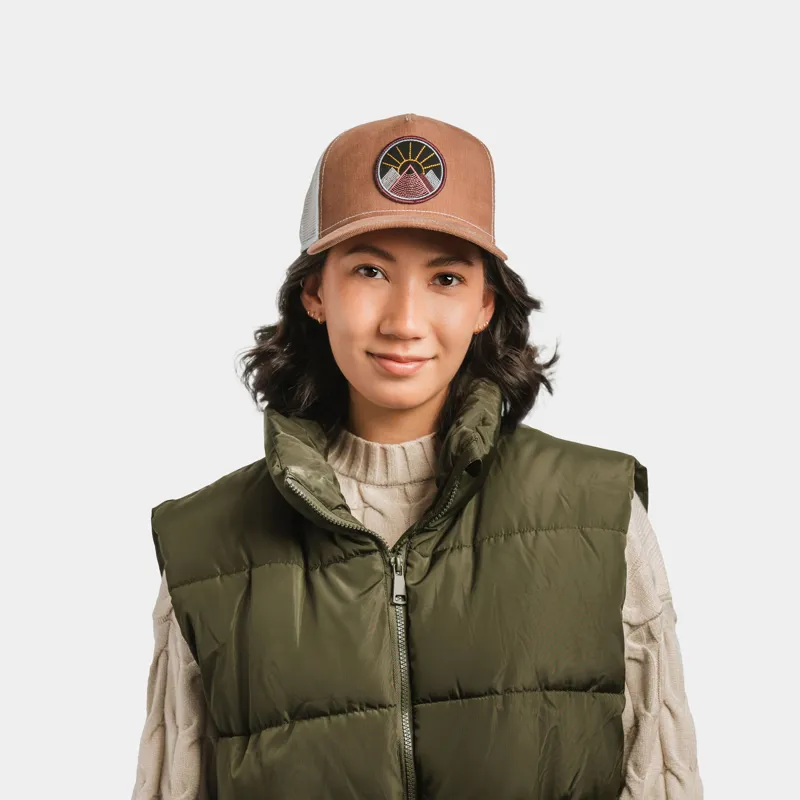 Pistil Women's Viva Trucker Hat in Tan-1