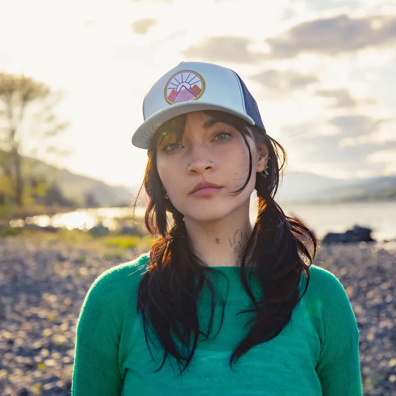 Pistil Women's Viva Trucker Hat in Sky-1