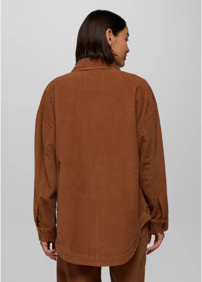 Prana Women's Annie's Canyon Cord Shacket in Tawny-2