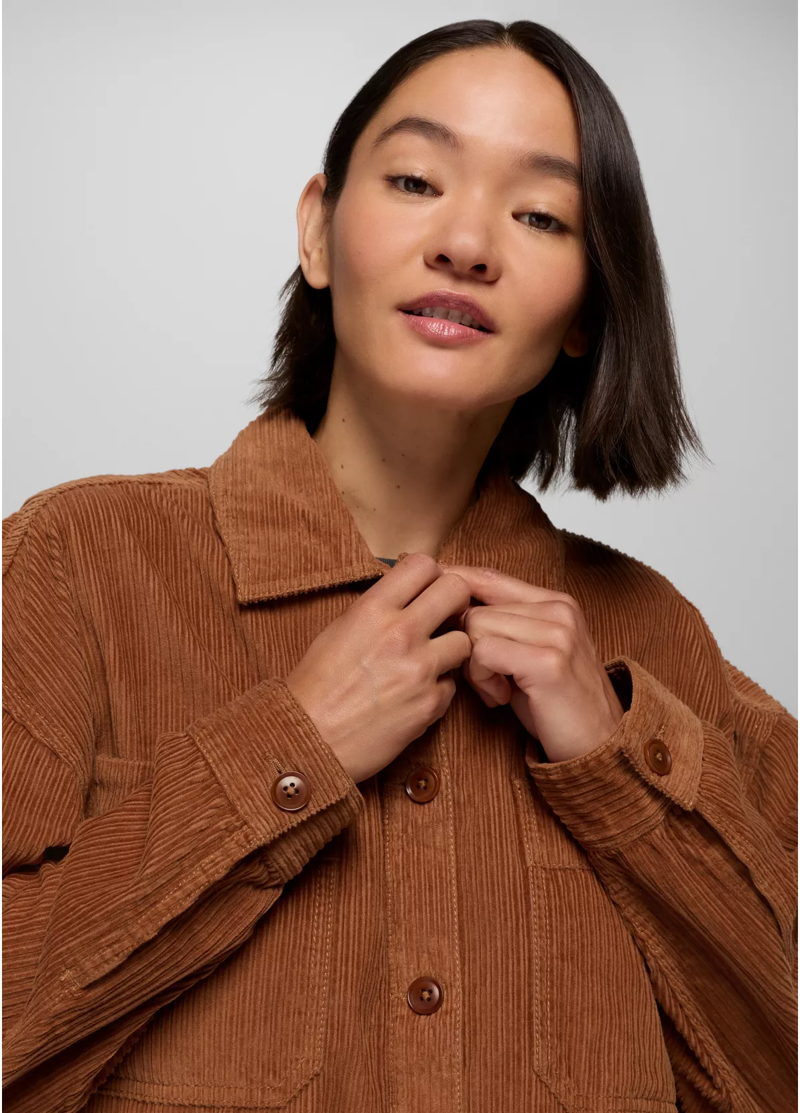 Prana Women's Annie's Canyon Cord Shacket in Tawny-3