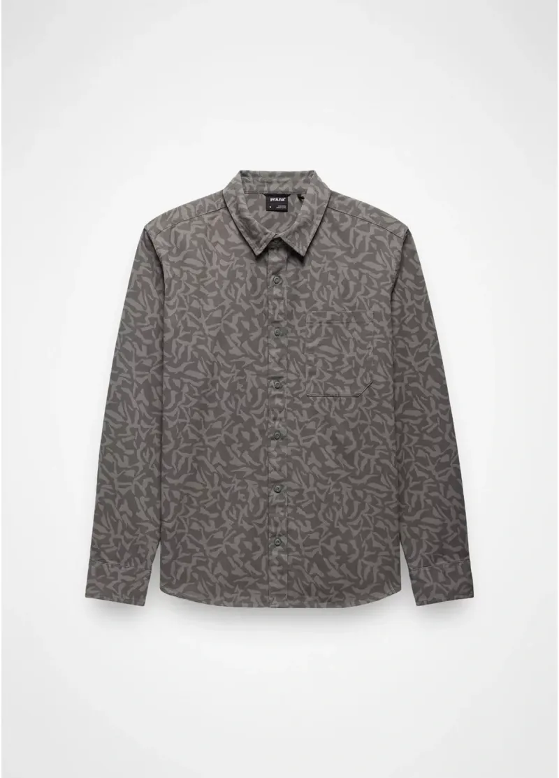 Prana Arbored Long Sleeve Shirt in Nori Freestyle