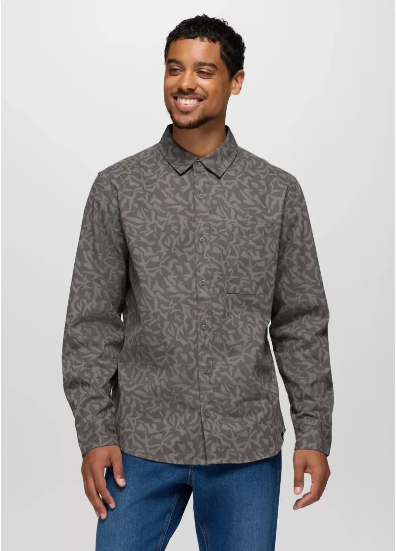Prana Arbored Long Sleeve Shirt in Nori Freestyle-1