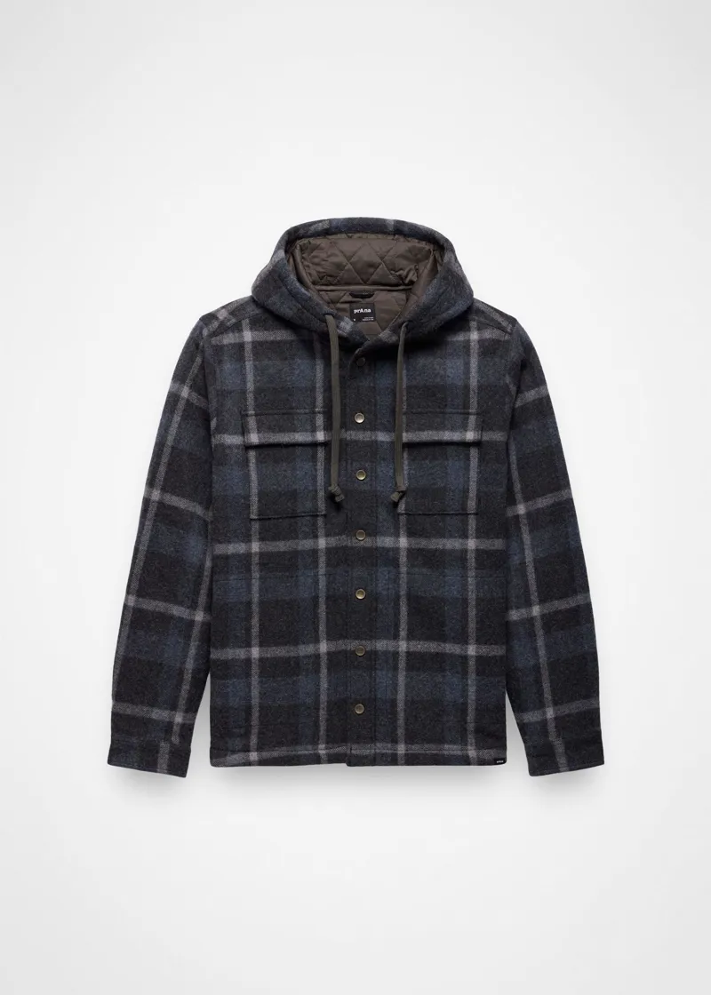 Prana Asgard Hooded Flannel Shirt in Stormy Night