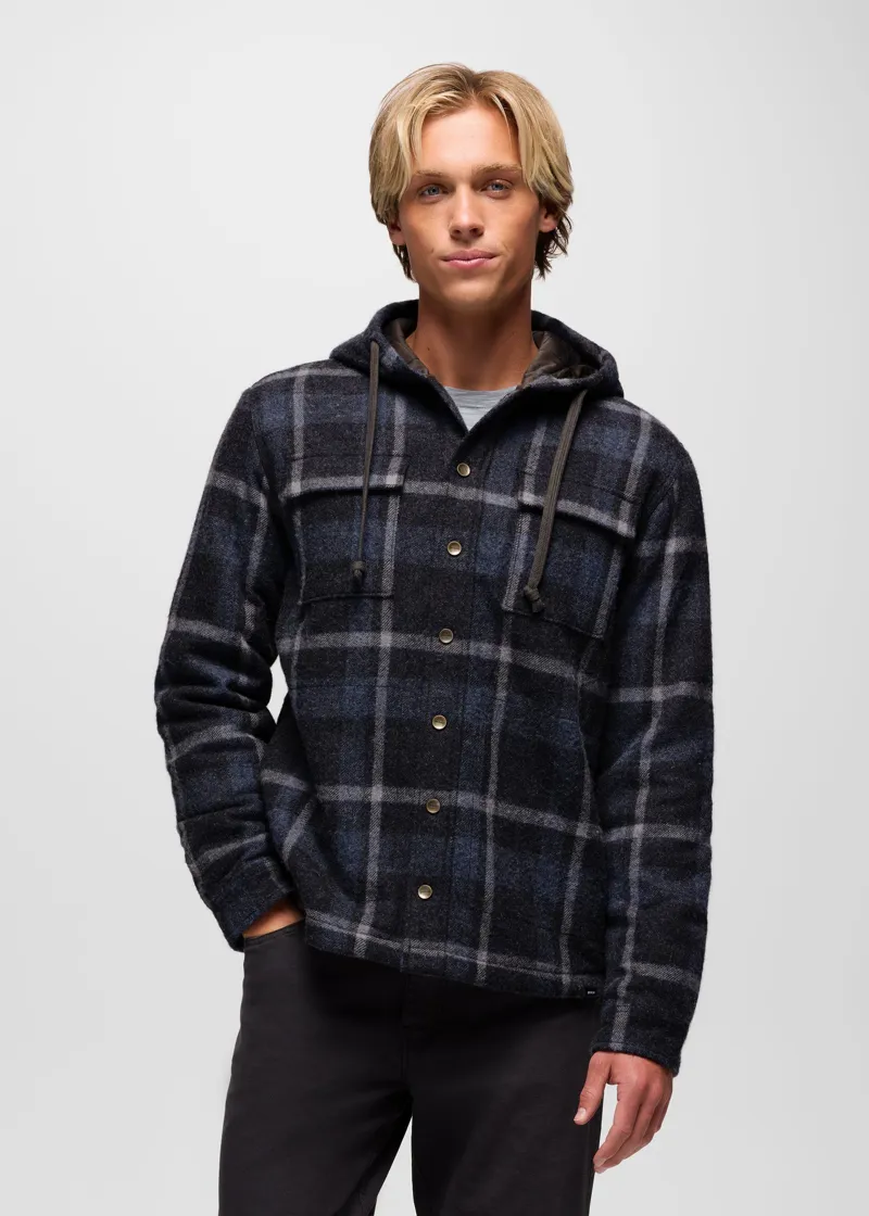 Prana Asgard Hooded Flannel Shirt in Stormy Night-1