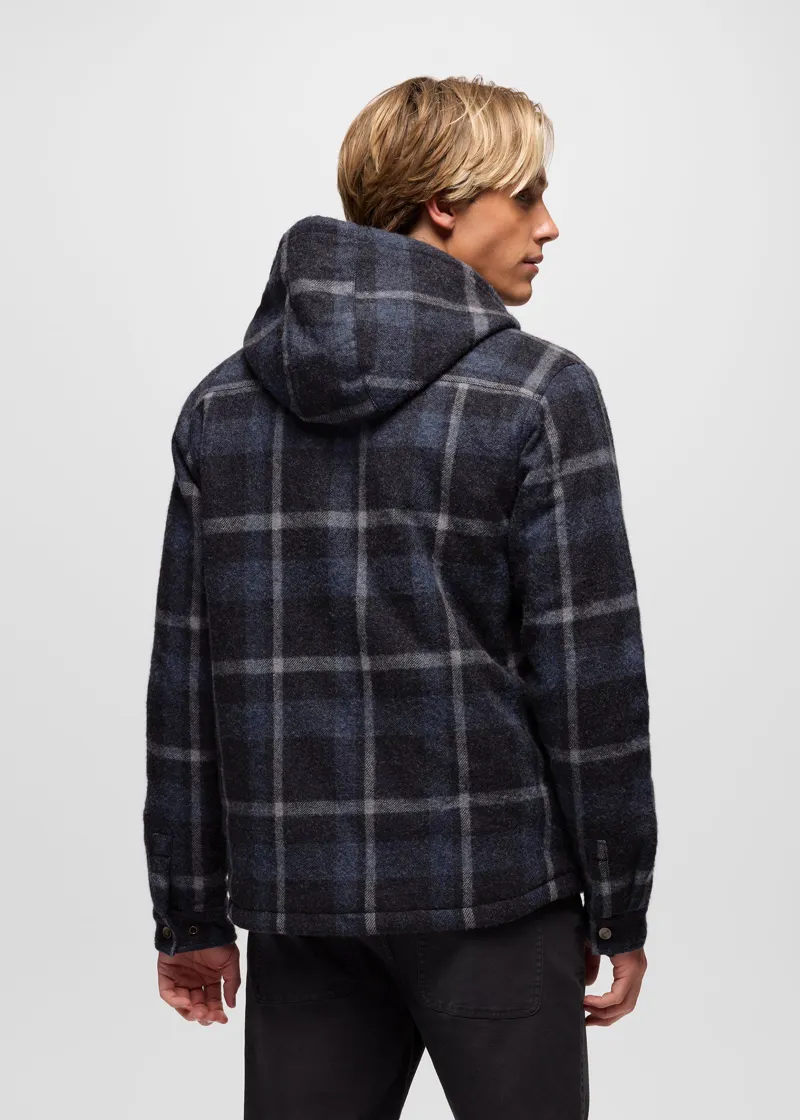 Prana Asgard Hooded Flannel Shirt in Stormy Night-2