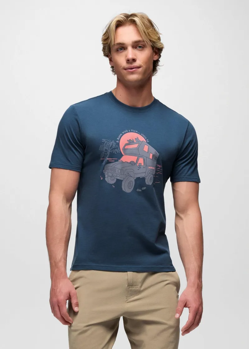 Prana Beach Livin Short Sleeve Graphic Tee in Bluff Blue-1