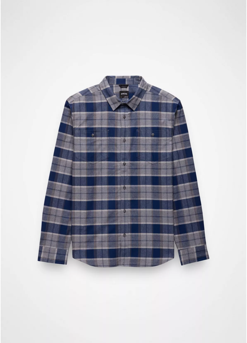Prana Dolberg Flannel Shirt in Capulet Blue