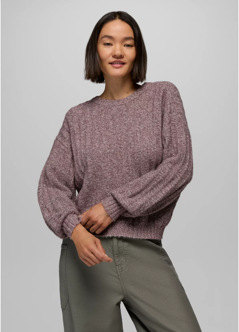 Prana Women's Emberbrook Sweater in Vino Heather-1
