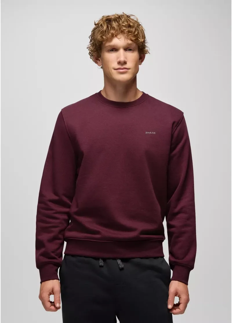 Prana Fleece Crew Sweatshirt in Deep Vino-1